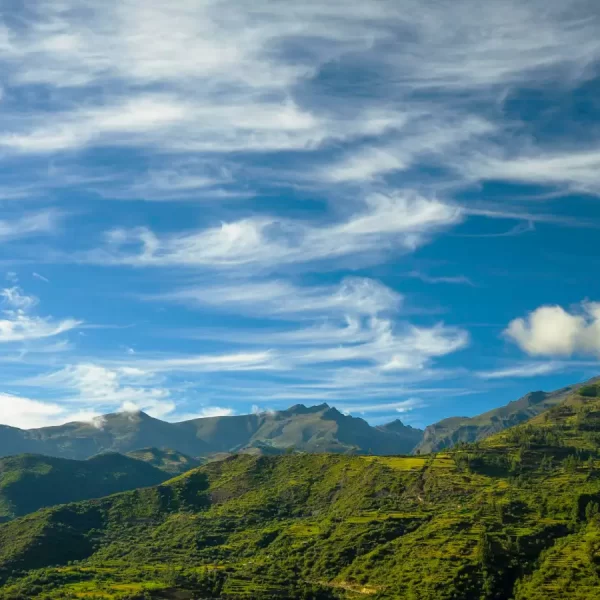 Green mountain landscape in Apurímac along the Choquequirao Royal Inca Trek 5 Days