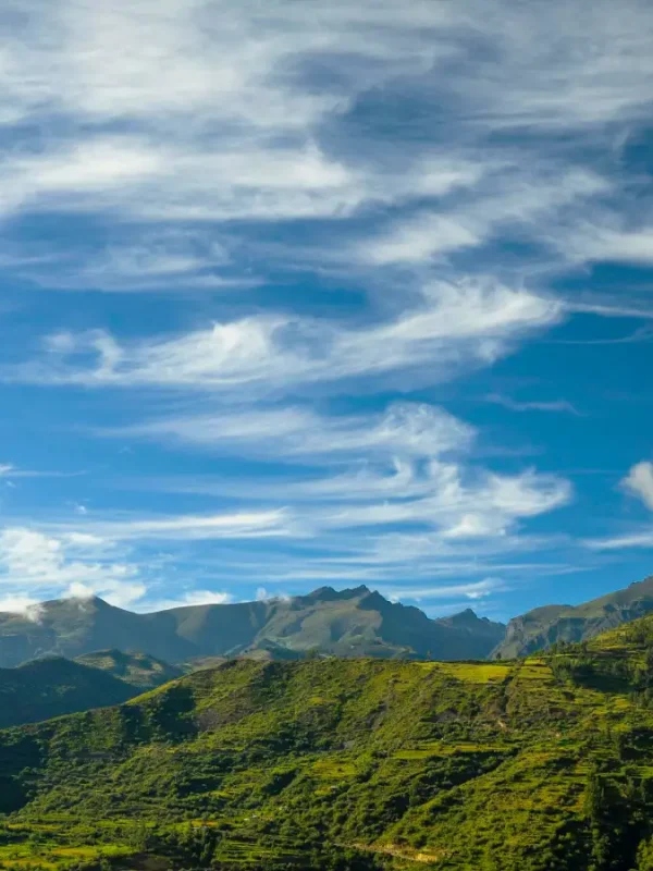 Green mountain landscape in Apurímac along the Choquequirao Royal Inca Trek 5 Days