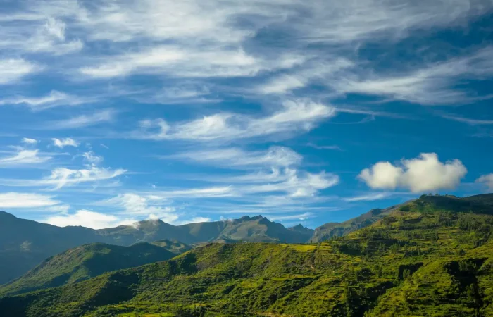 Green mountain landscape in Apurímac along the Choquequirao Royal Inca Trek 5 Days