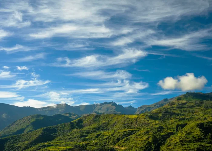 Green mountain landscape in Apurímac along the Choquequirao Royal Inca Trek 5 Days