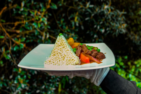 Comforting Dinners on the Trail Freshly prepared dinner served during an Andean trek