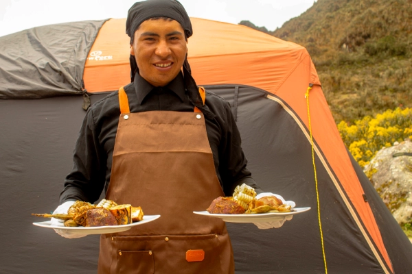 Delicious Lunches Prepared at Camp Private chef serving a freshly prepared lunch at camp