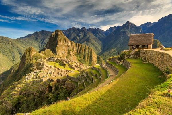Panoramic view of Machu Picchu surrounded by the dramatic peaks of the Andes