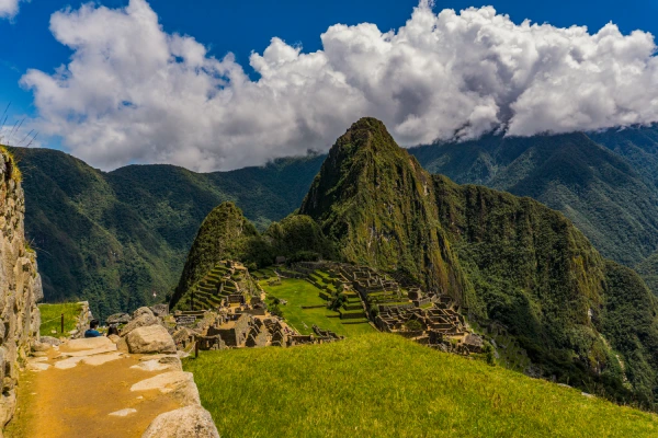 Machu Picchu Citadel Machu Picchu citadel surrounded by Andean mountains