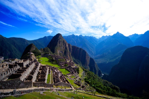 More Time in Machu Picchu Panoramic view of Machu Picchu surrounded by the dramatic Andes mountains