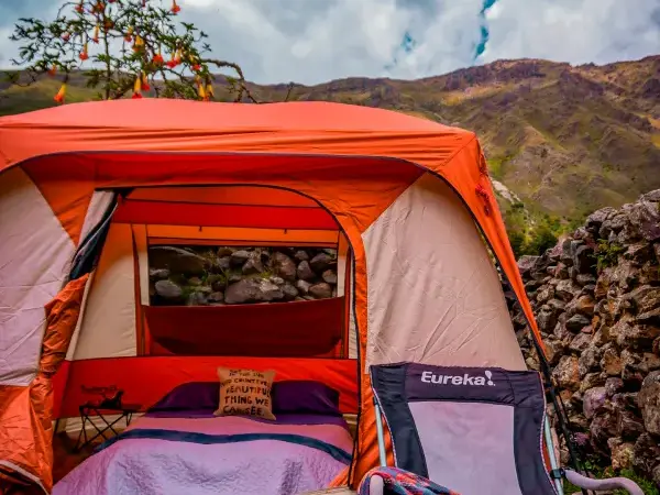 Private Inca Trail Trek 4 Days glamping camp in the Andes