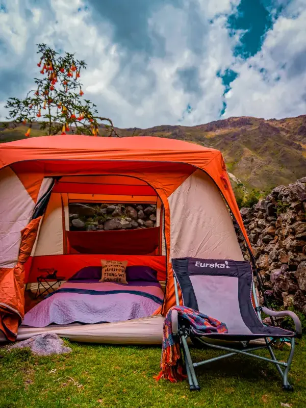 Private Inca Trail Trek 4 Days glamping camp in the Andes