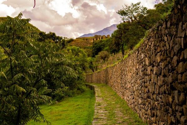 Ancient stone trail surrounded by lush vegetation on the route from Chiquiska to Capuliyoc